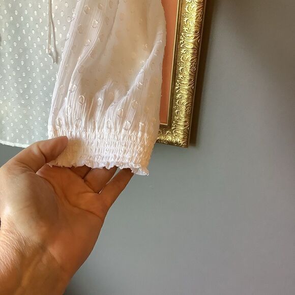 Pendleton Sheer White Summer Blouse - Picture 5 of 7